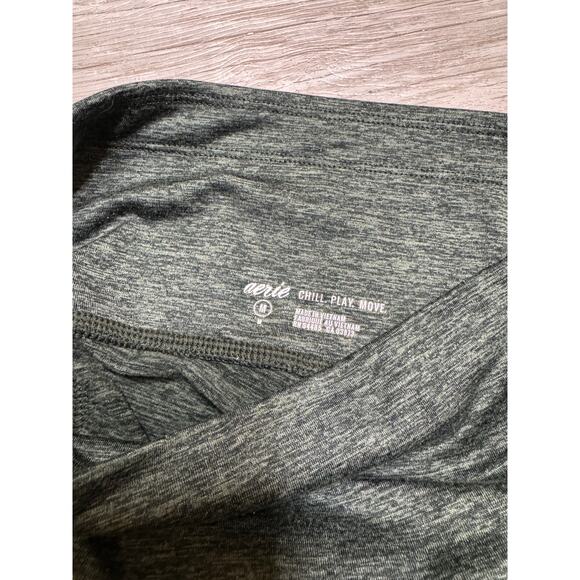 Aerie The Hugger Activewear Leggings High Waisted Pockets Green Heather MEDIUM - Picture 4 of 6